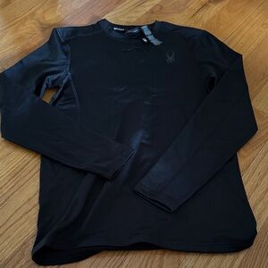 Spyder Men's Black Long Sleeve Shirt with Fleece Inside